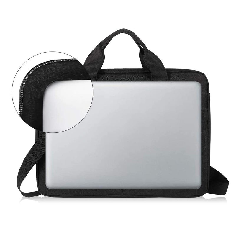 LANDICI Laptop Bag Carrying Case 15.6 Inch with Shoulder Strap, Slim Waterproof Computer Sleeve Cover Compatible with MacBook Pro 15/16, 15-16 Inch HP Acer Dell Lenovo ASUS Laptop, Black - Image 3